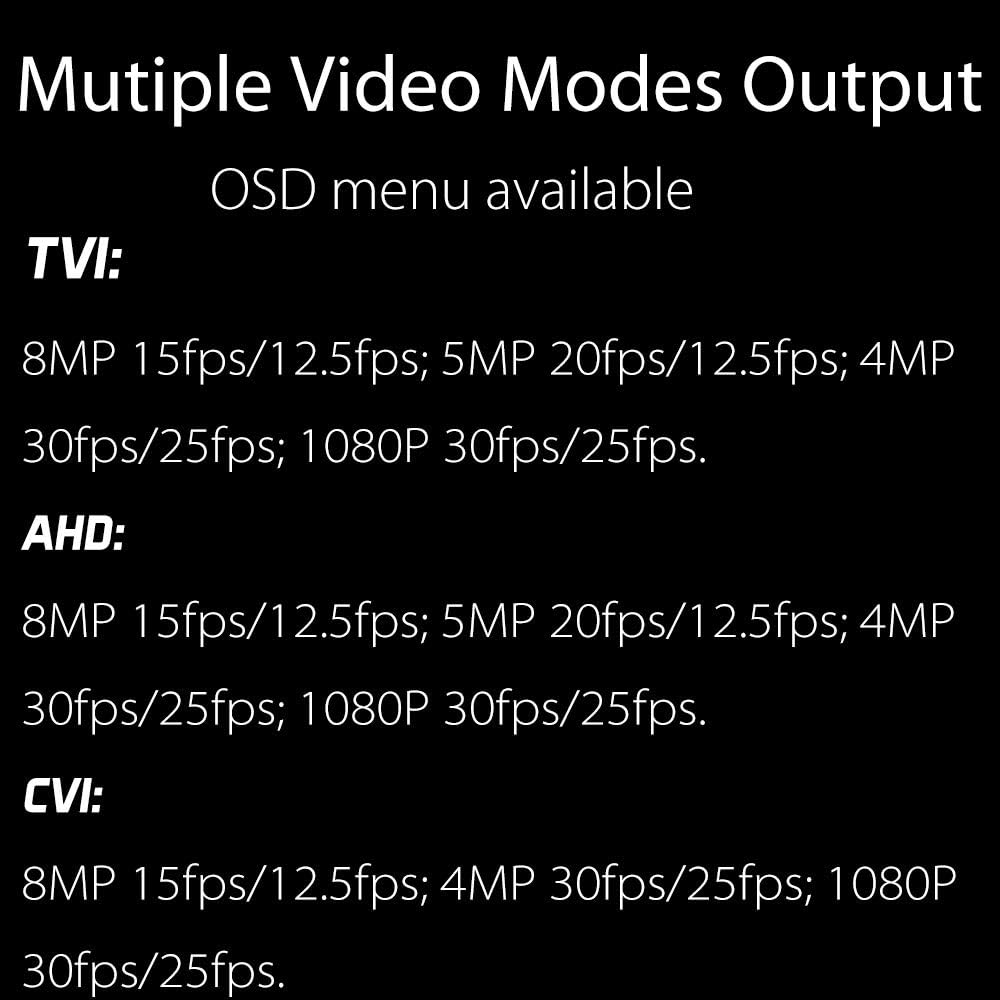 Clear Night Vision 5MP TVI/AHD 4MP HDCVI 2.8-12mm Manual Zoom Bullet CCTV Security Camera G1559