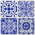 Blue Mosaic 4 Panels Canvas Paintings (12" x 12") E564717