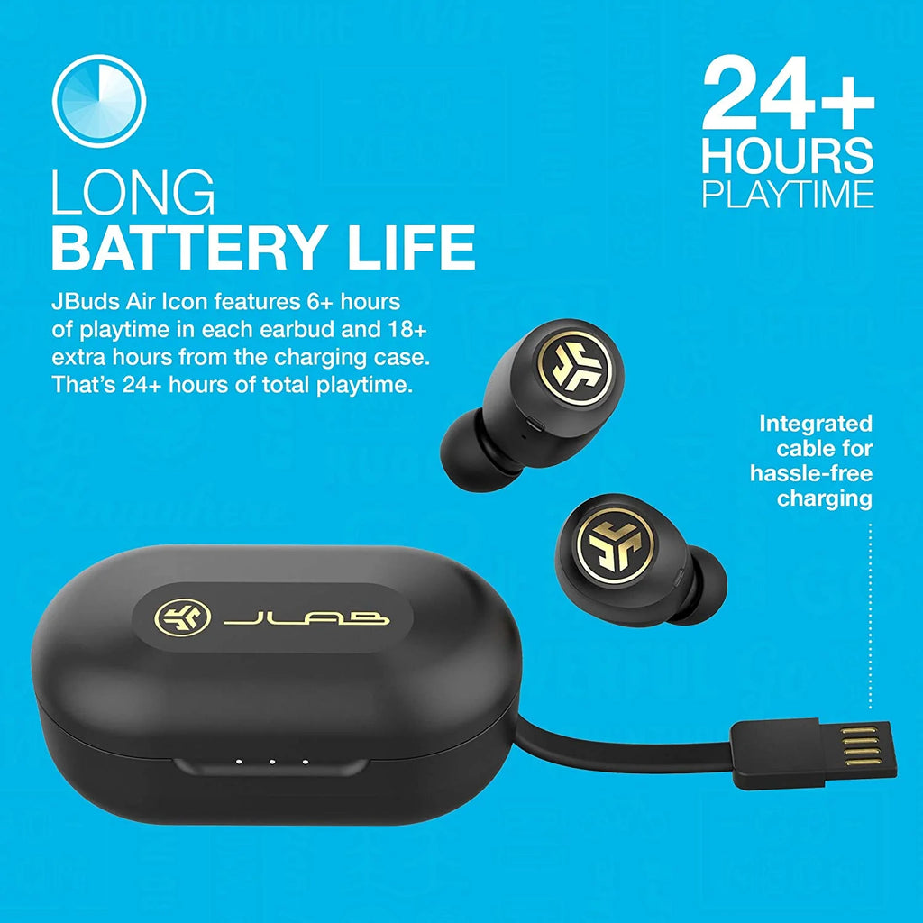 Black & Gold True Wireless Bluetooth Earbuds with Charging Case R90952