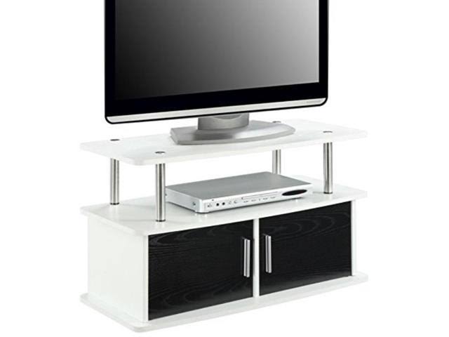 White 2 Door TV Stand with Cabinets A2545
