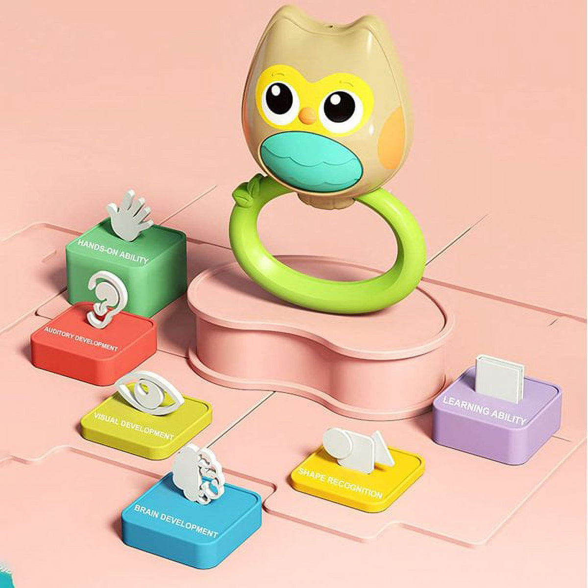 5 Pack Baby Rattle Teething Toys with Storage Case F788417