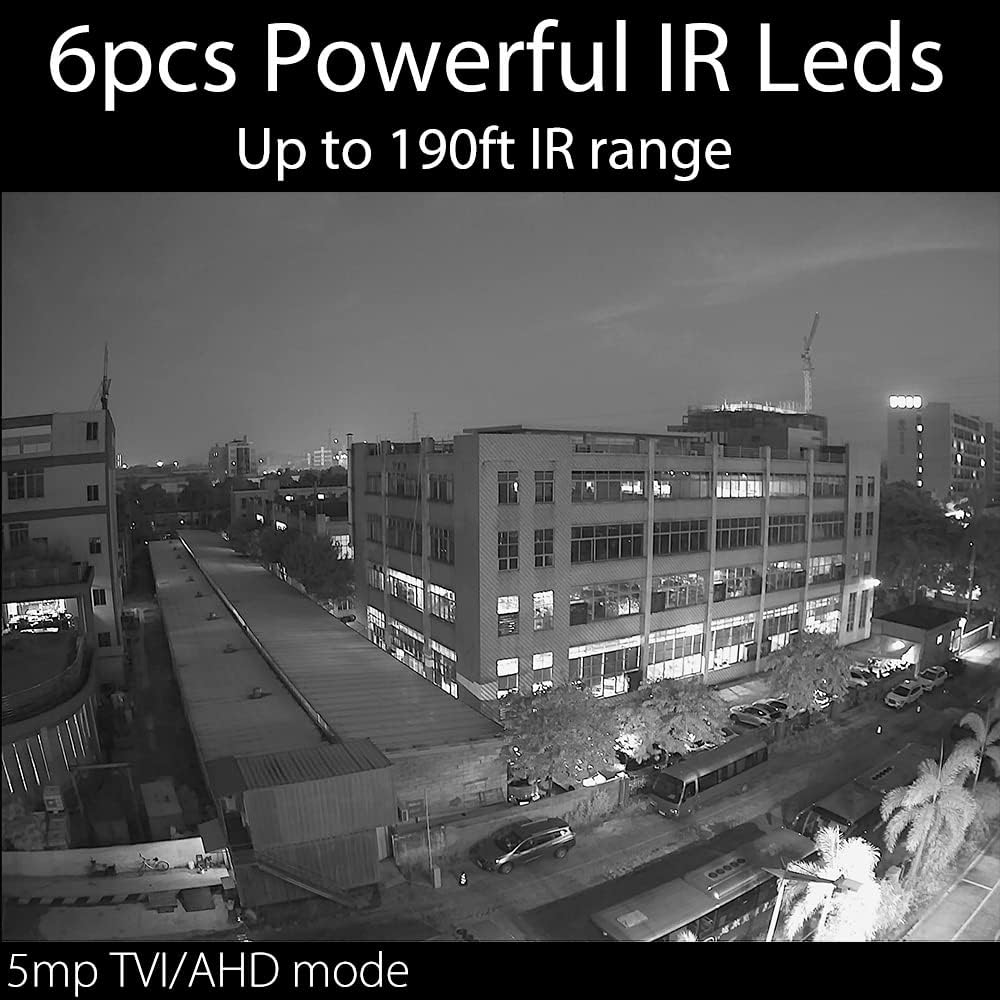 Clear Night Vision 5MP TVI/AHD 4MP HDCVI 2.8-12mm Manual Zoom Bullet CCTV Security Camera G1559