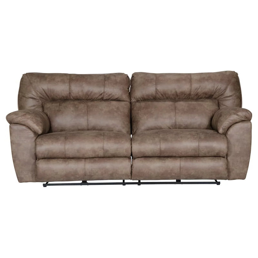 Brown Polyester Power Reclining Sofa W5351