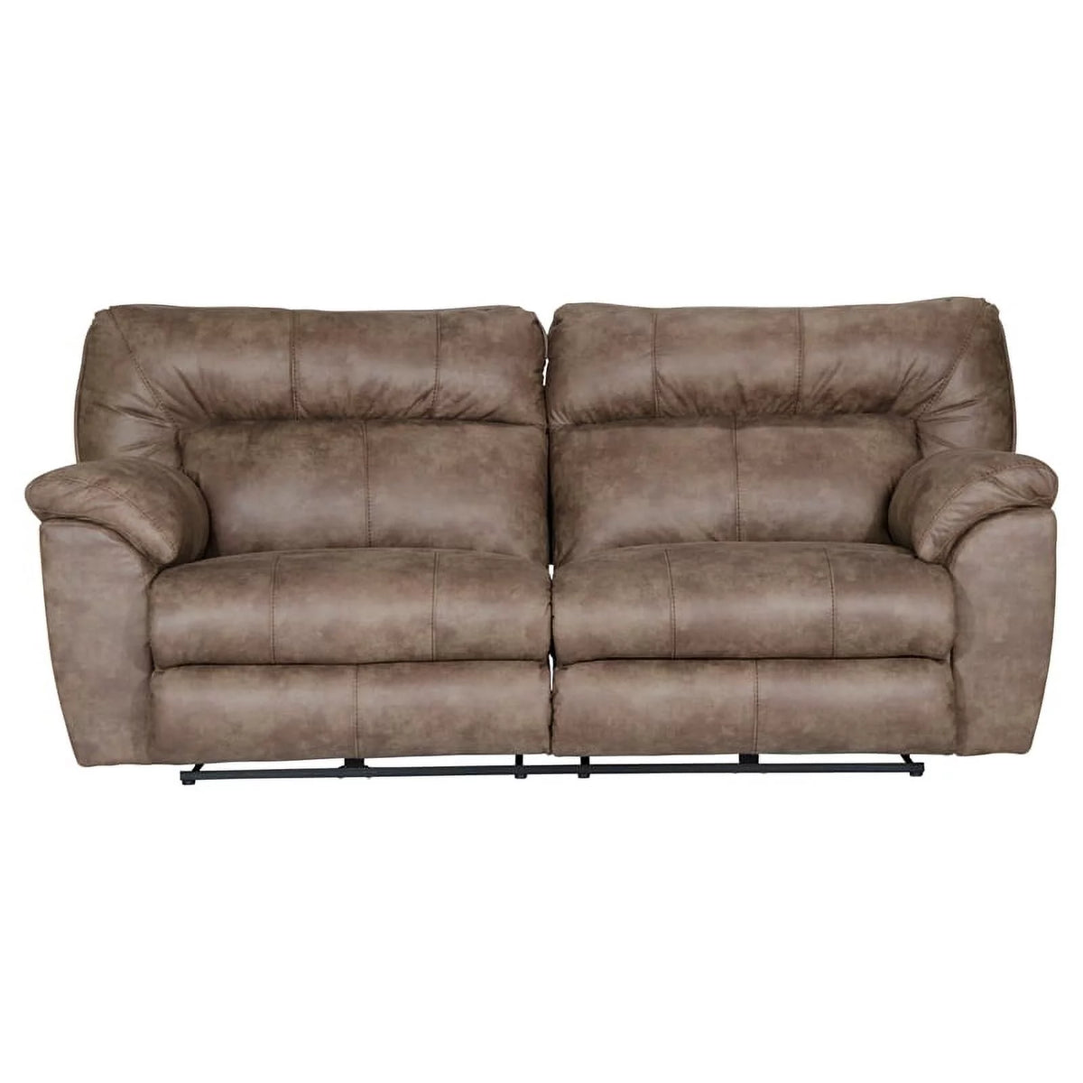 Brown Polyester Power Reclining Sofa W5351