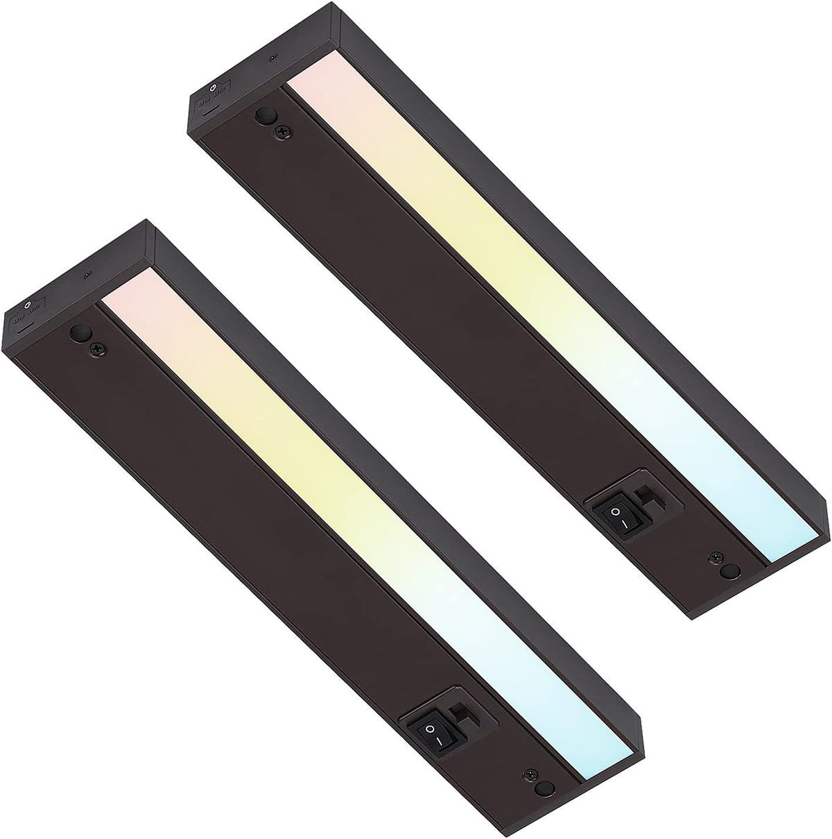 LED Under Cabinet Light, 12 Inch, 8W, Dimmable, Linkable, 3 Color Selectable, White Finish, Pack of 2 K14972