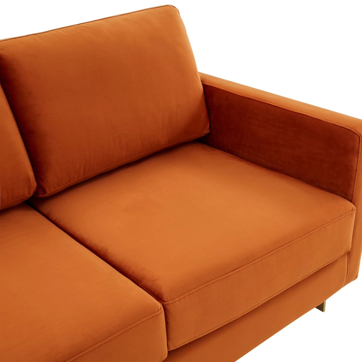 Upholstered Velvet Loveseat with Gold Frame O9501