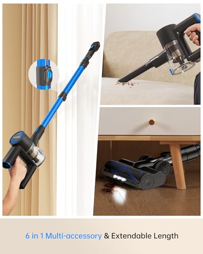 400W Lightweight Cordless Stick Vacuum with Detachable Battery (Blue) B41520