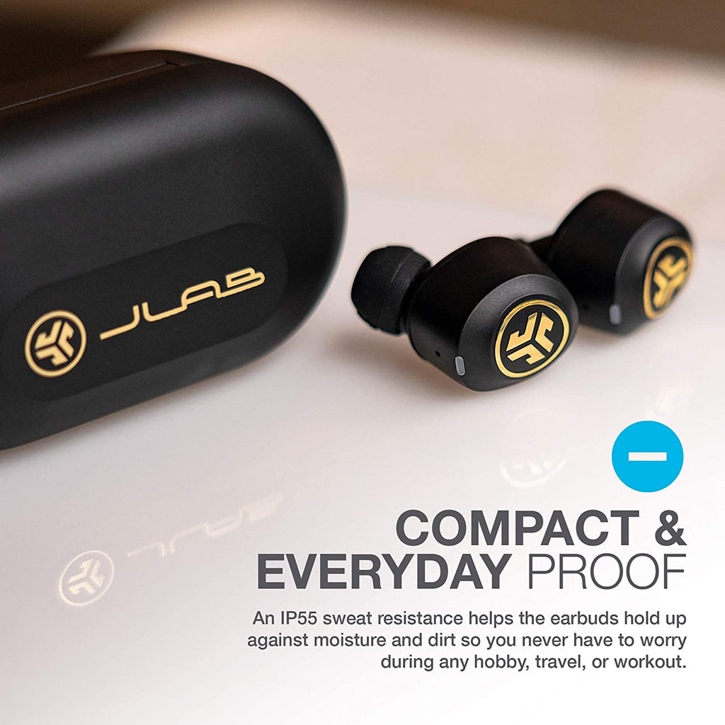 Black & Gold True Wireless Bluetooth Earbuds with Charging Case R90952