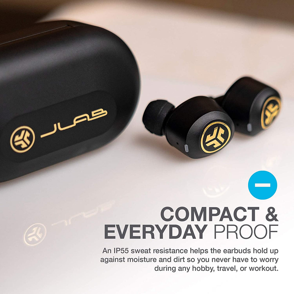 Black & Gold True Wireless Bluetooth Earbuds with Charging Case R90952