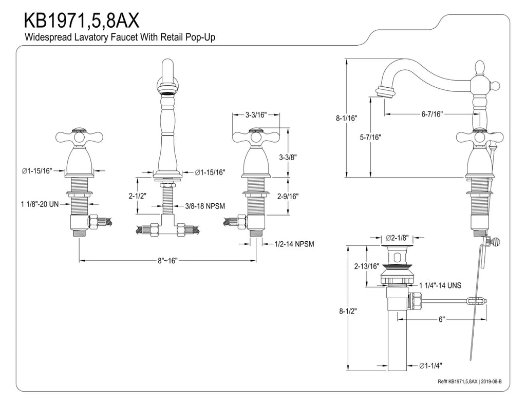 Widespread Lavatory Faucet Oil Rubbed Bronze J879