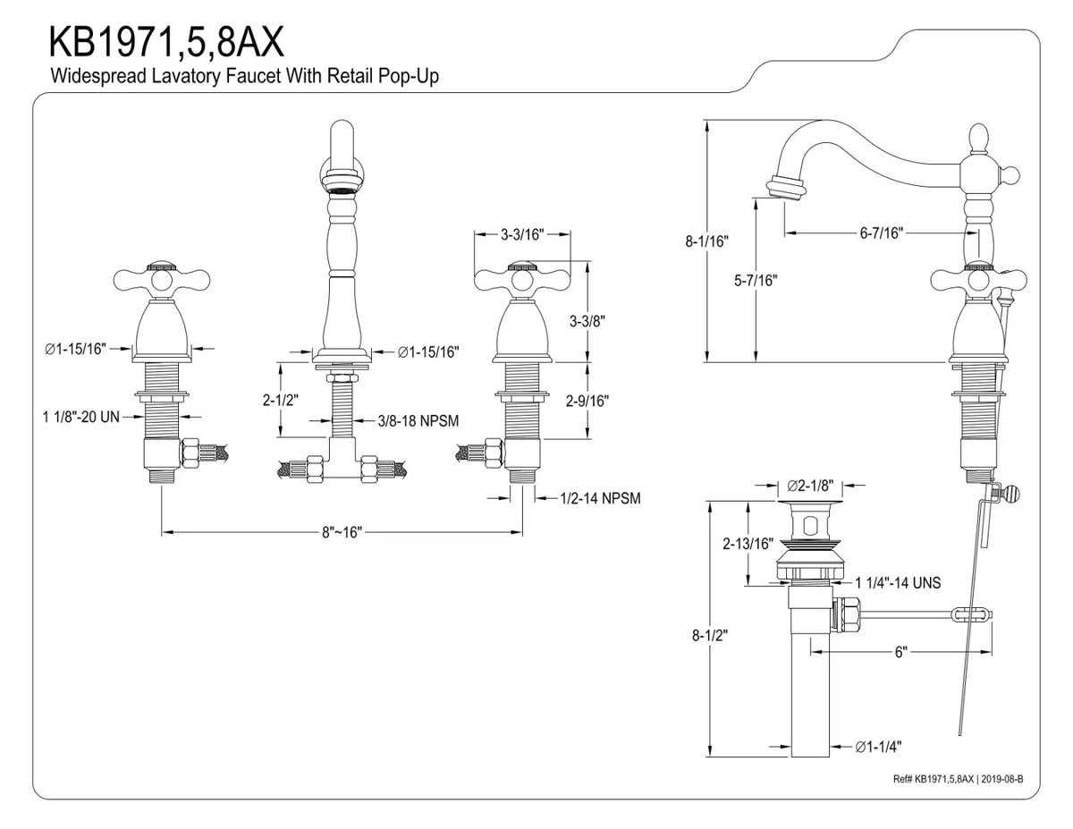 Widespread Lavatory Faucet Oil Rubbed Bronze J879