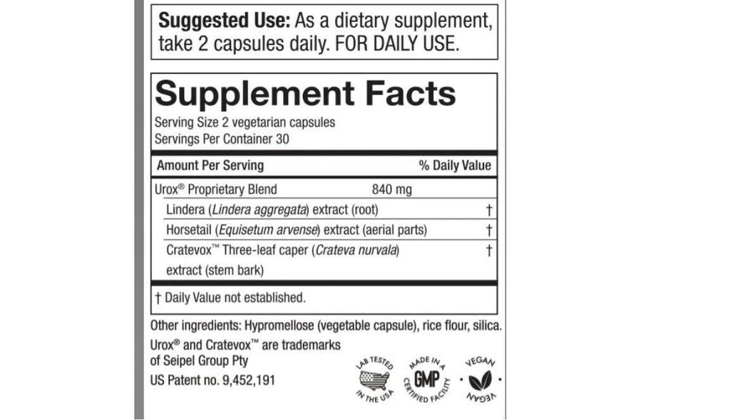 Bladder Control Supplement 60 Capsules P56544