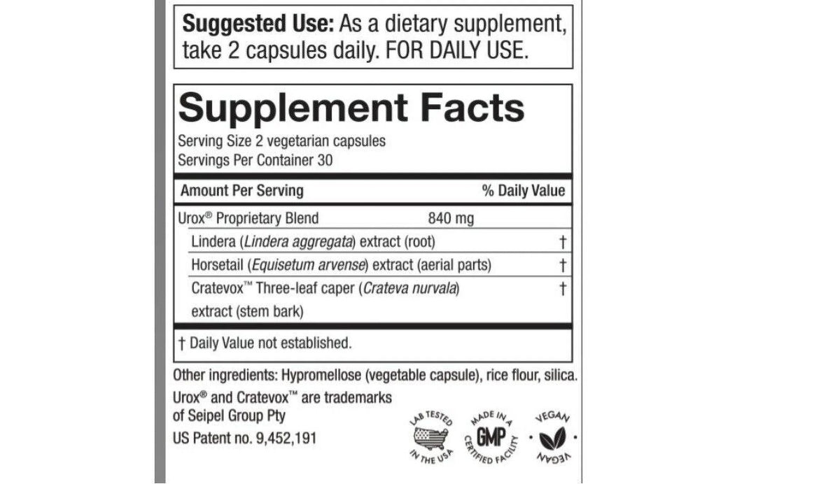 Bladder Control Supplement 60 Capsules P56544