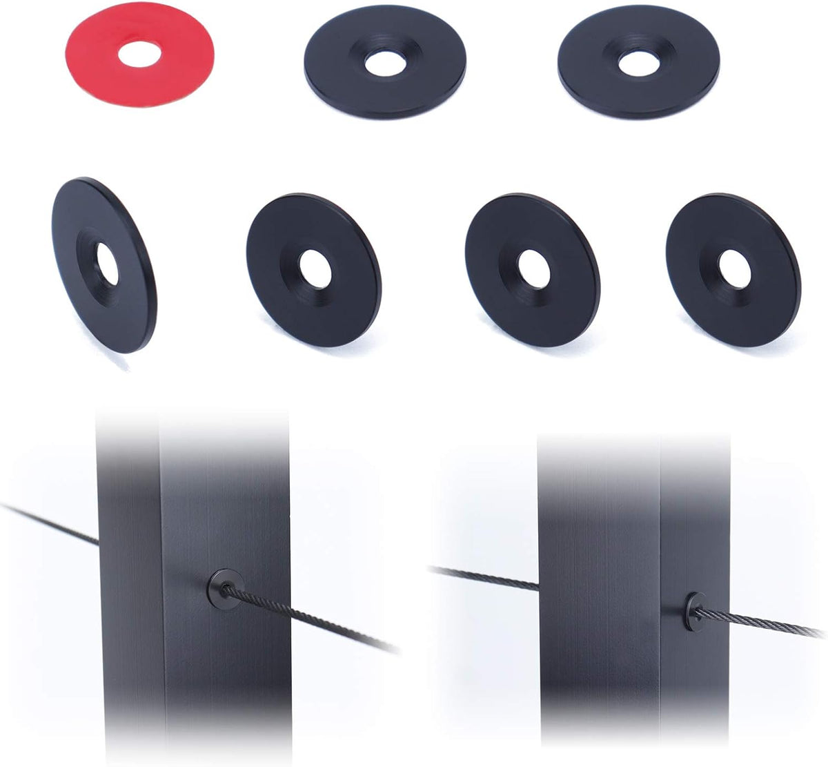 40 Pack Black POM Cable Railing Protector Sleeve Grommet W248