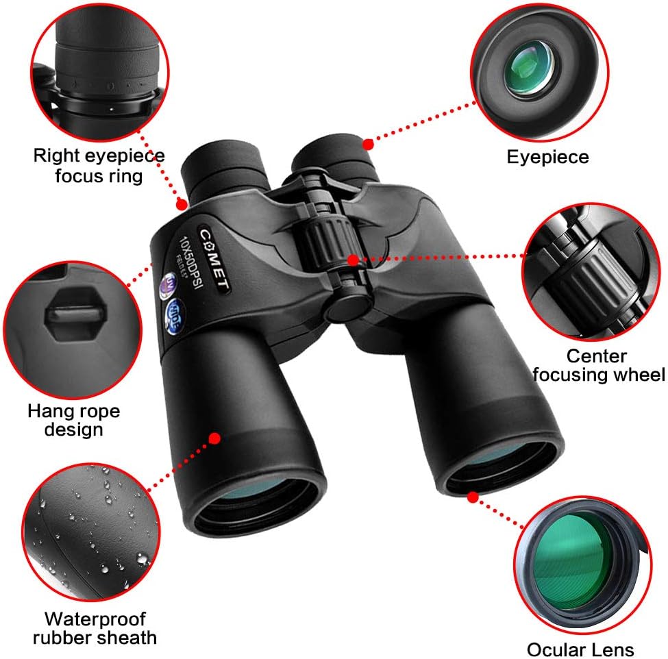 10x50 Waterproof Binoculars with Case and Strap L478966