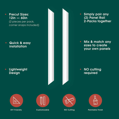 2 Pack Unfinished Polystyrene Wall Panel Moulding T937