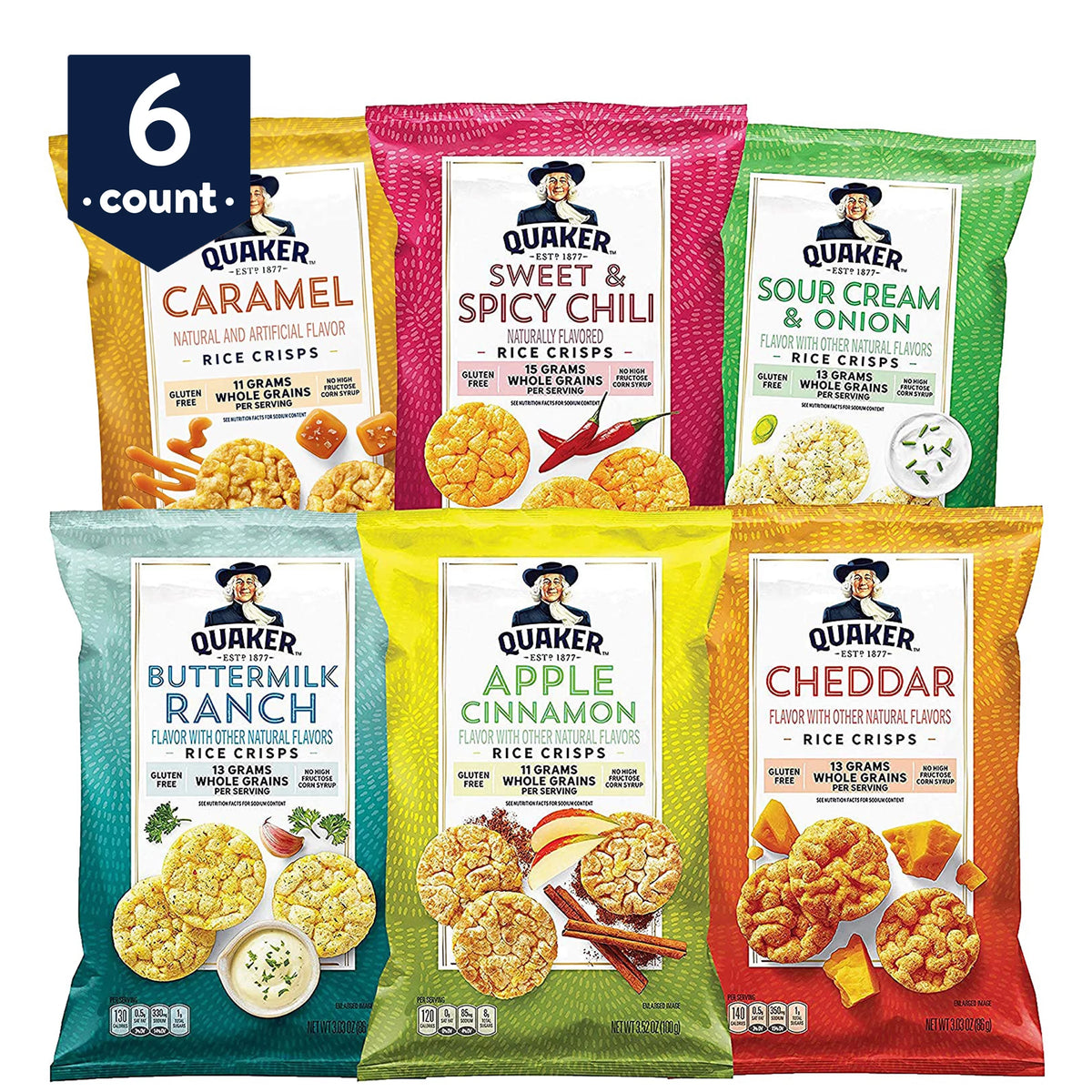 6 Flavor Variety Pack Rice Crisps, 12 Count Box W188303