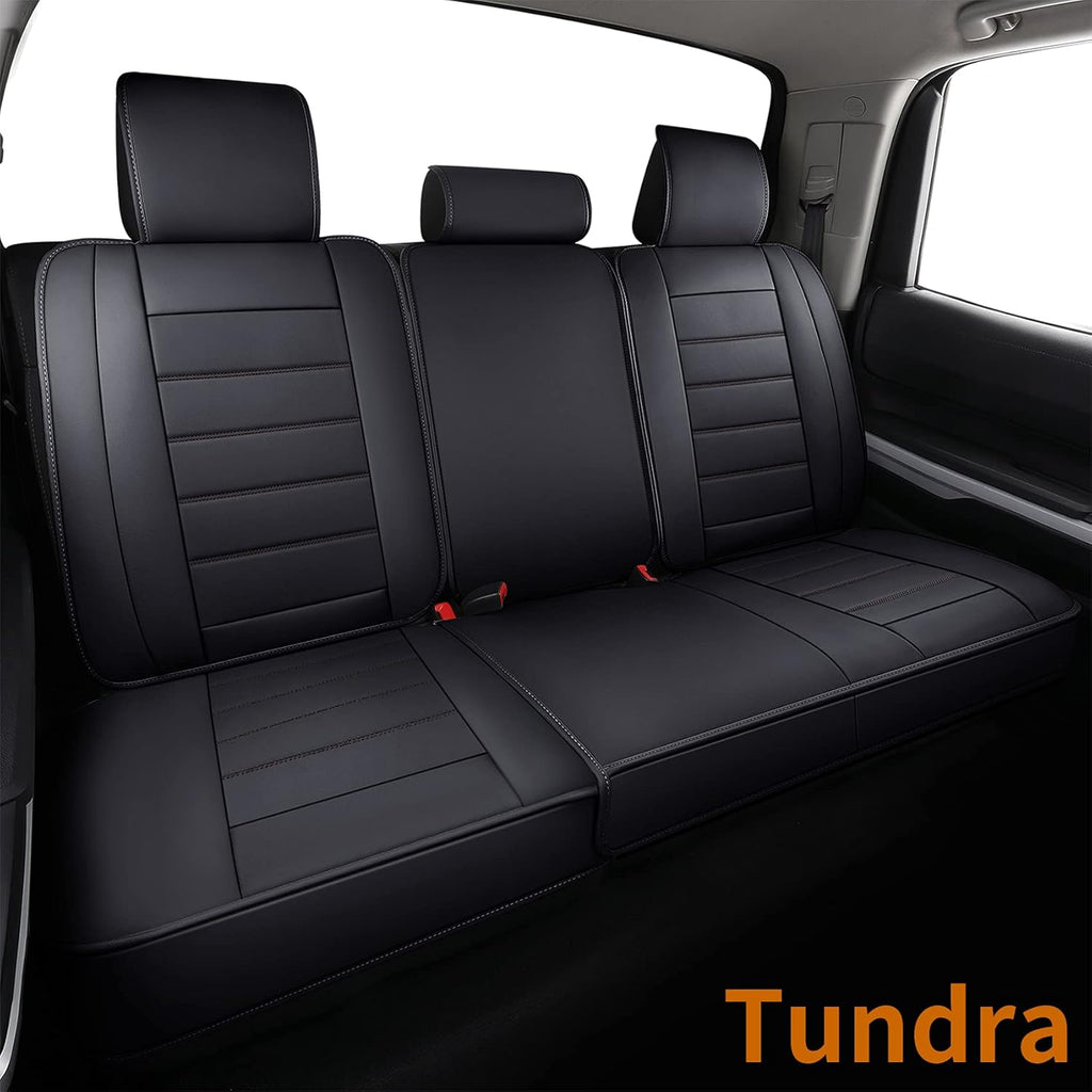 Black Faux Leather Full Set Seat Covers with Center Console Cover D189