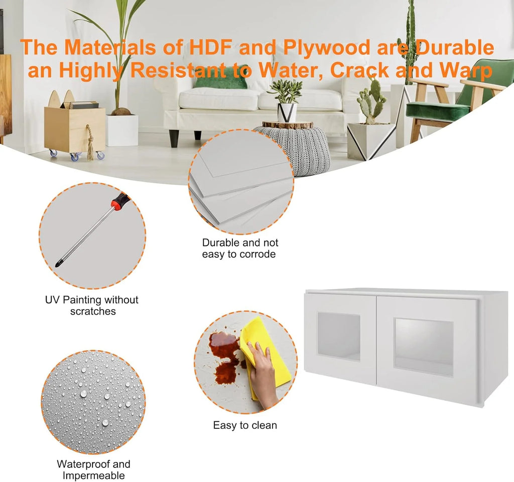Wall-Mounted Cabinets with Soft-Close Doors I916