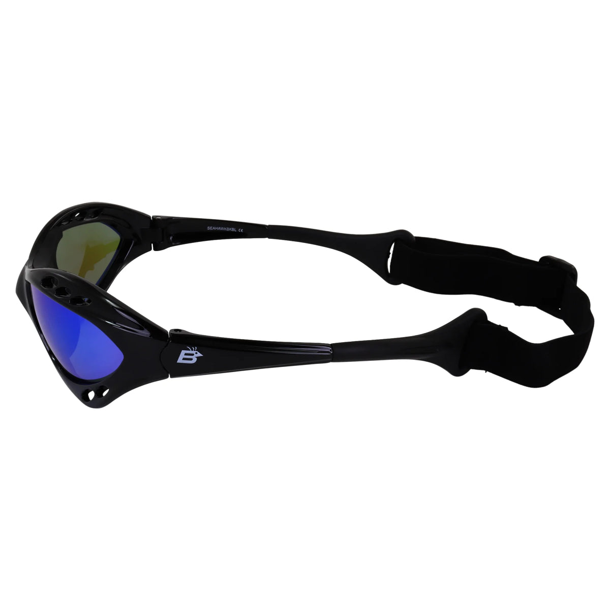 3 Pairs Padded Polarized Sunglasses with Strap Black Frame Blue Red Pink Mirror Lenses O56070