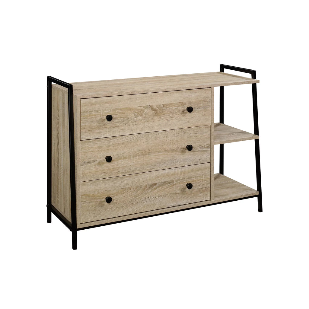3 Drawer Engineered Wood and Metal Dresser W283153
