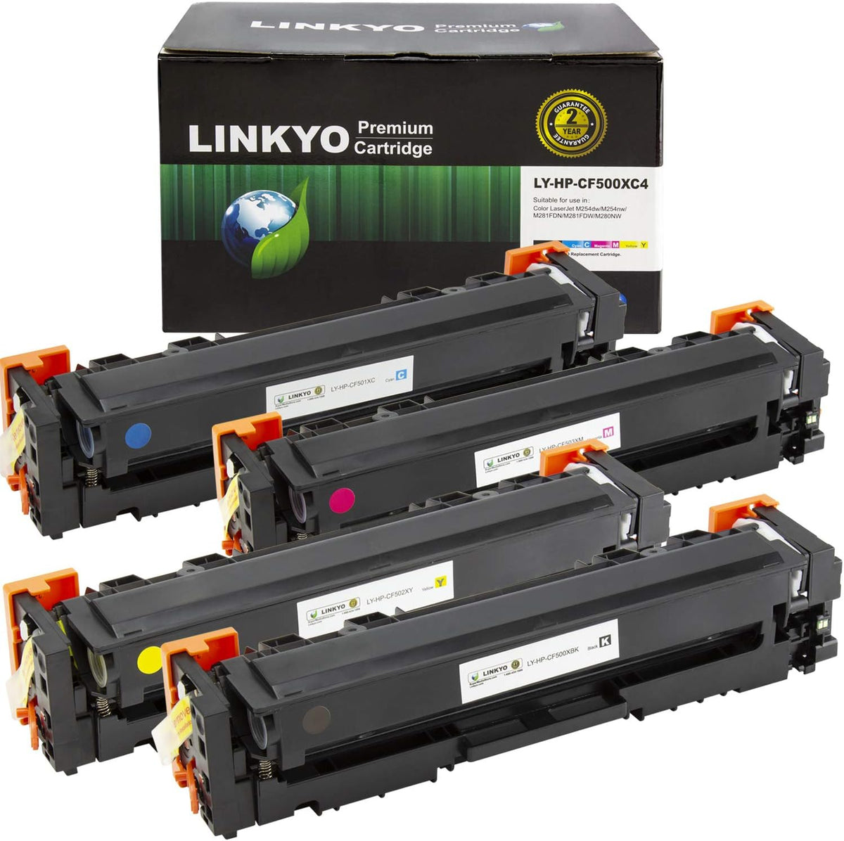 Compatible Toner Cartridge 4-Pack Black Cyan Magenta Yellow U455