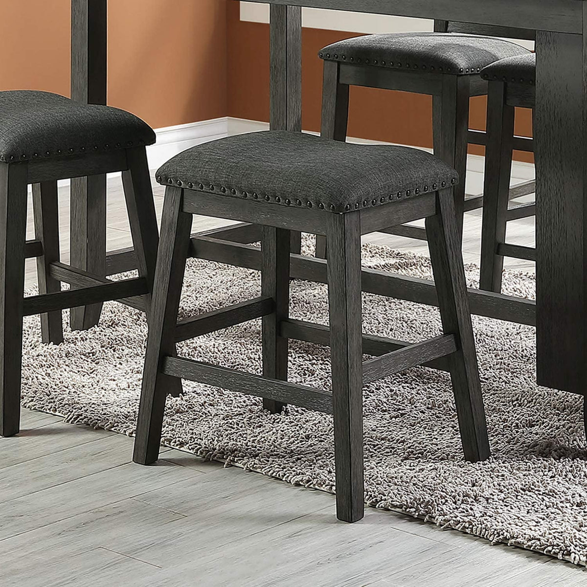 Set of 2 Counter Height Wooden Chairs W950