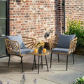 3-Piece Wicker Bistro Set with 2 Chairs and Coffee Table J984