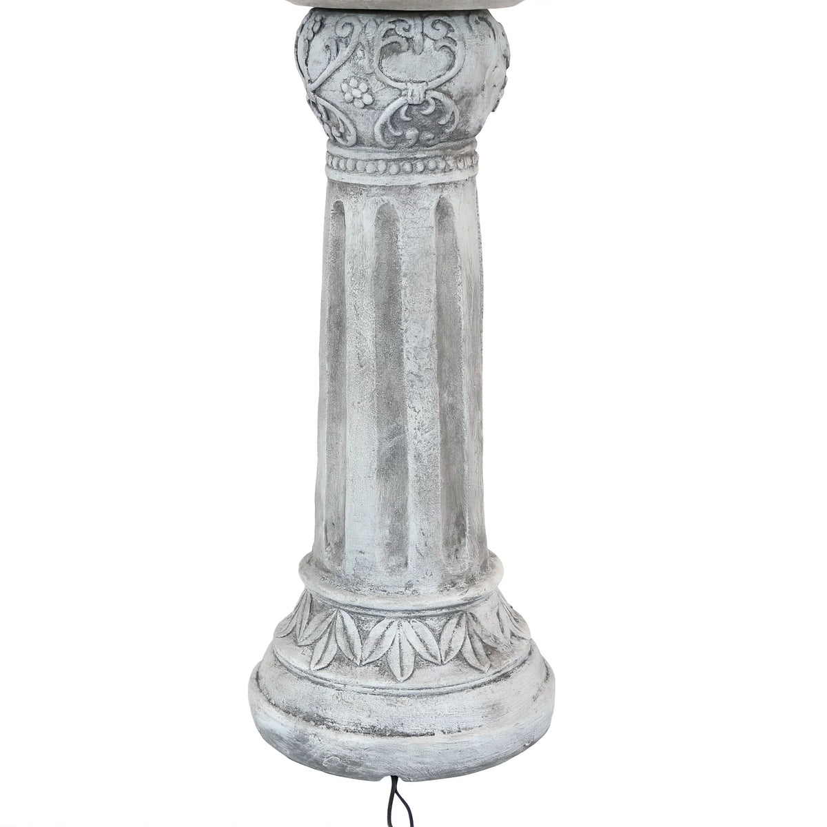 White Solar Water Fountain with Battery Backup S3929