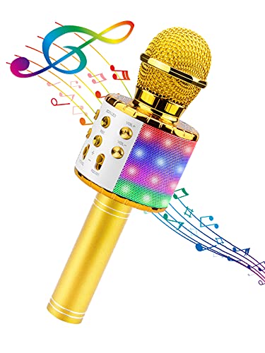 4 in 1 Wireless Karaoke Microphone with LED Lights S5398