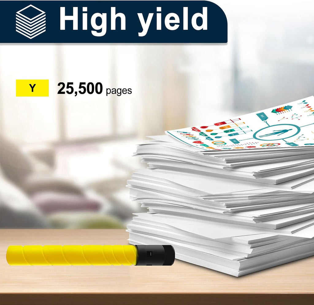 Yellow 2 Packs Compatible Toner Cartridge TN321 for Bizhub C224e C364e C284e C224 C284 C364 C364e Printer F667114