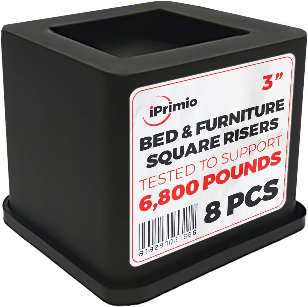 Black 3 Inch Bed and Furniture Risers O458180