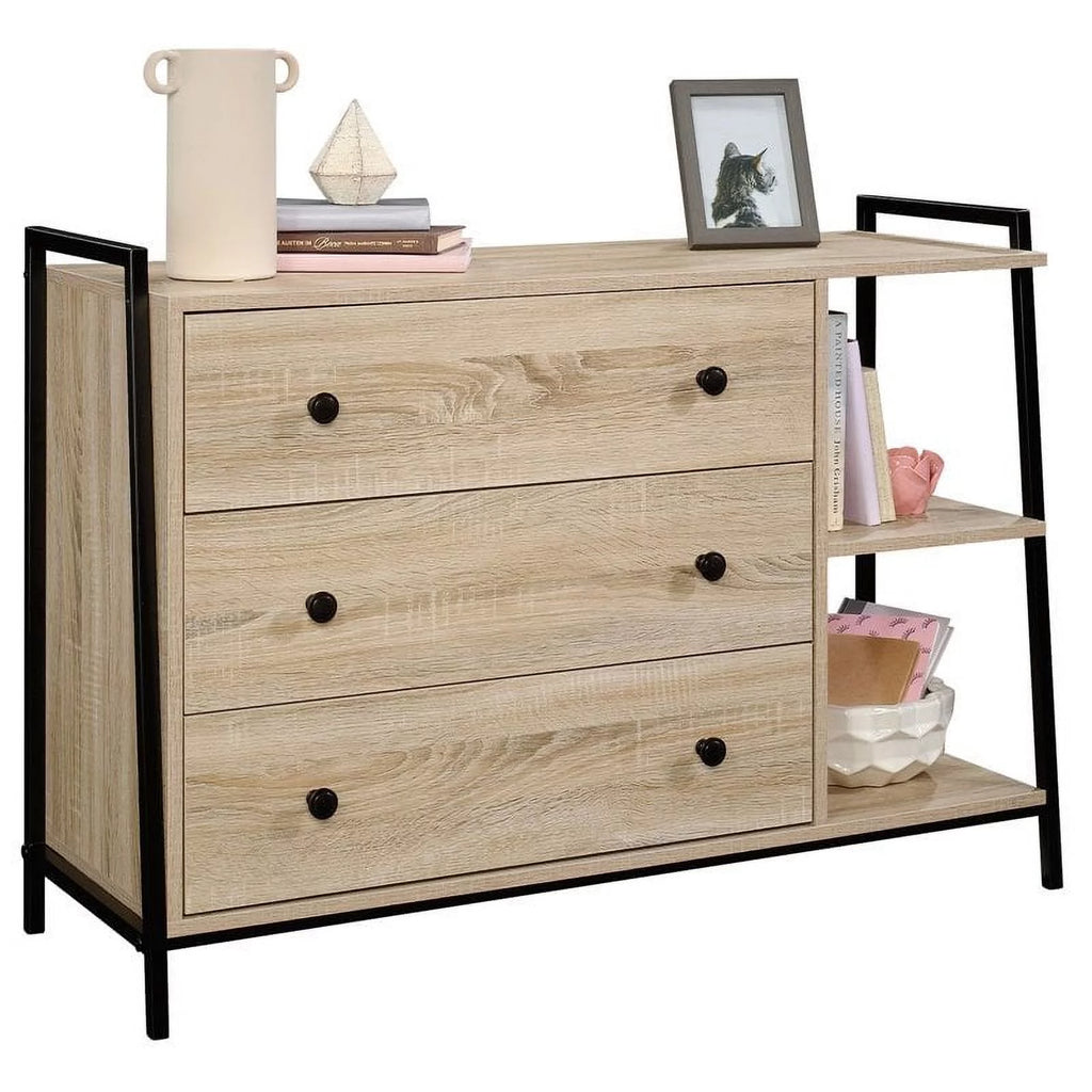3 Drawer Engineered Wood and Metal Dresser W283153