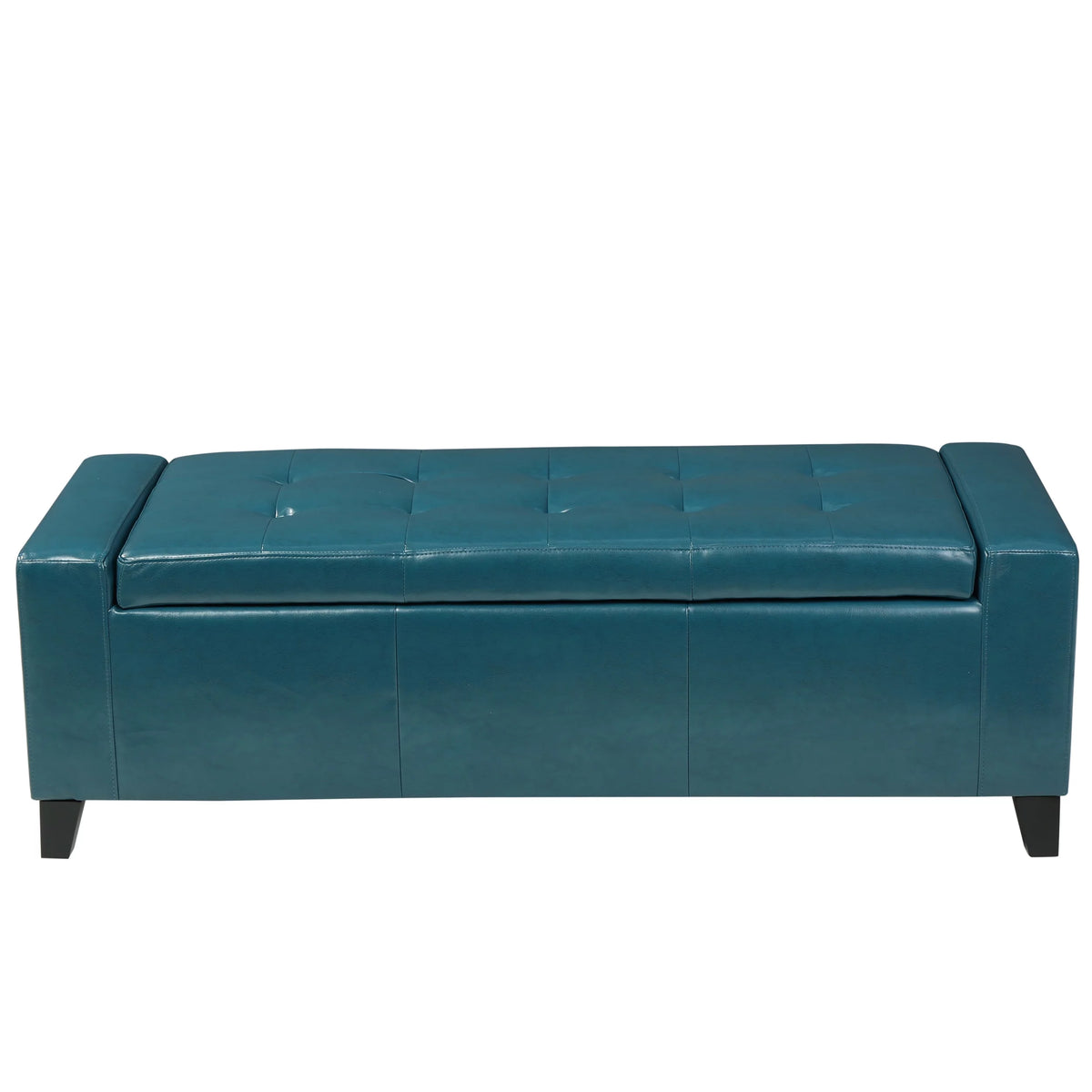 Teal PU Leather Storage Ottoman N28908