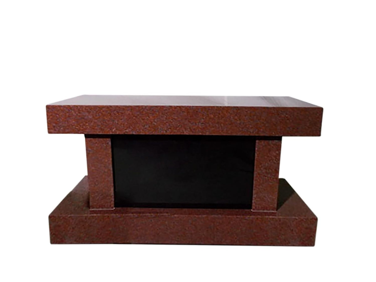 India Red granite bench headstone four niche cremation P416047