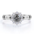 18k White Gold over Silver Engagement Ring R13577