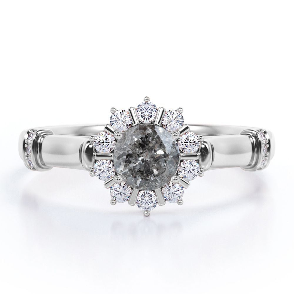 18k White Gold over Silver Engagement Ring R13577