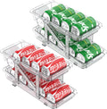 2 Pcs Clear Plastic Beverage Soda Can Organizer for Refrigerator G94856