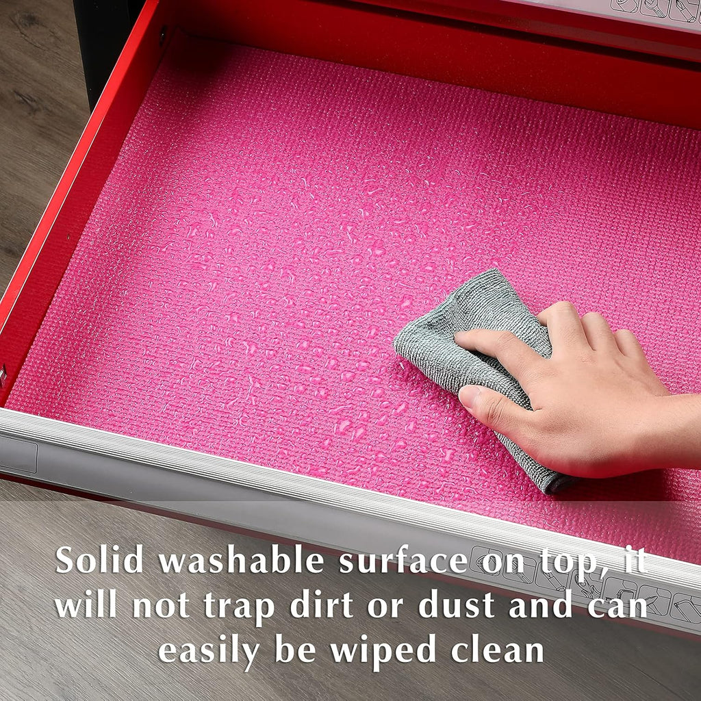 Rosy Pink 18 inch x 24 feet Non-Slip Tool Box Drawer Liner W58047