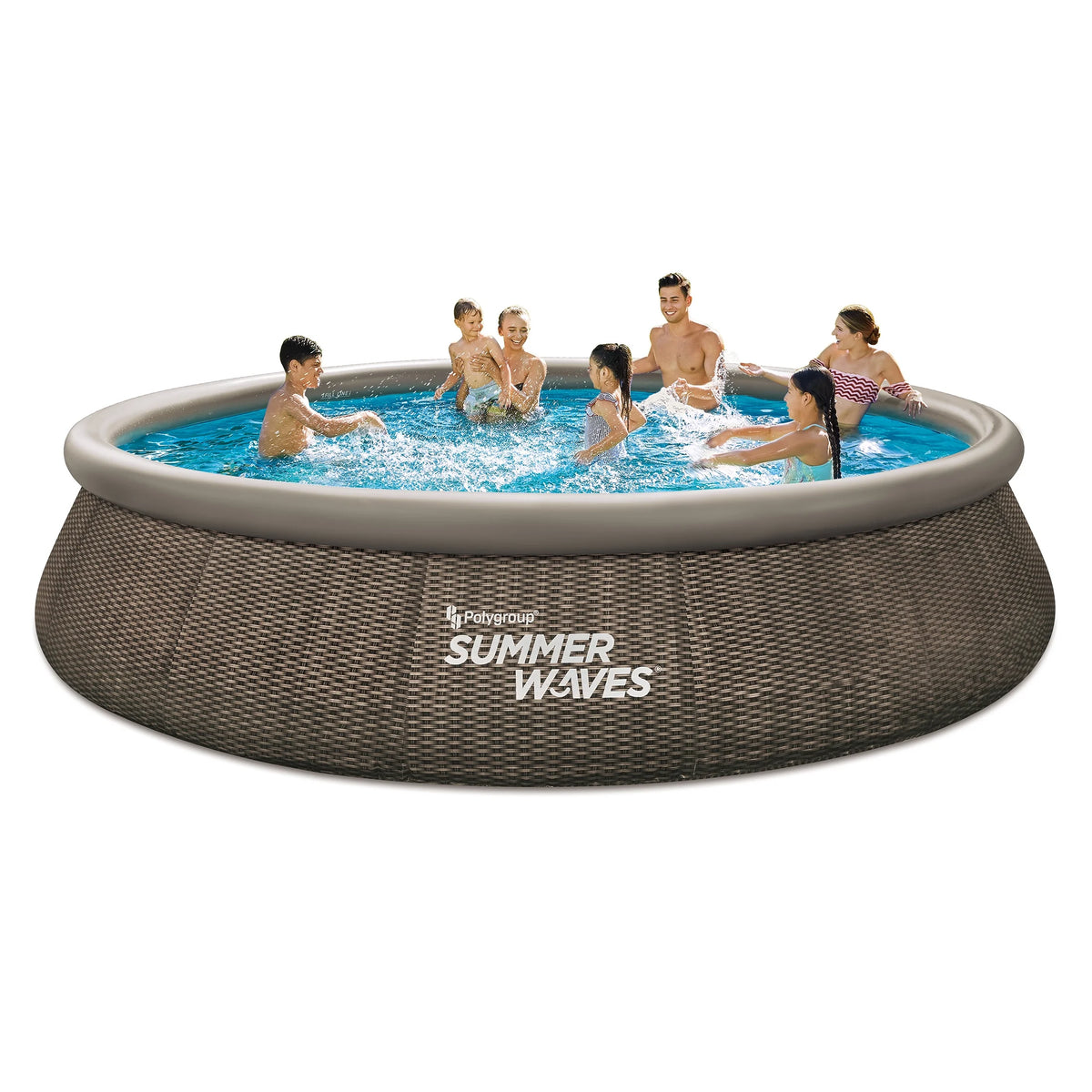 15 ft Round Dark Double Rattan Pool X13966