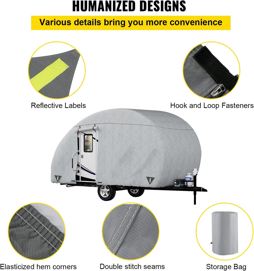 16' - 18' Waterproof Non-Woven Teardrop Trailer Cover T406