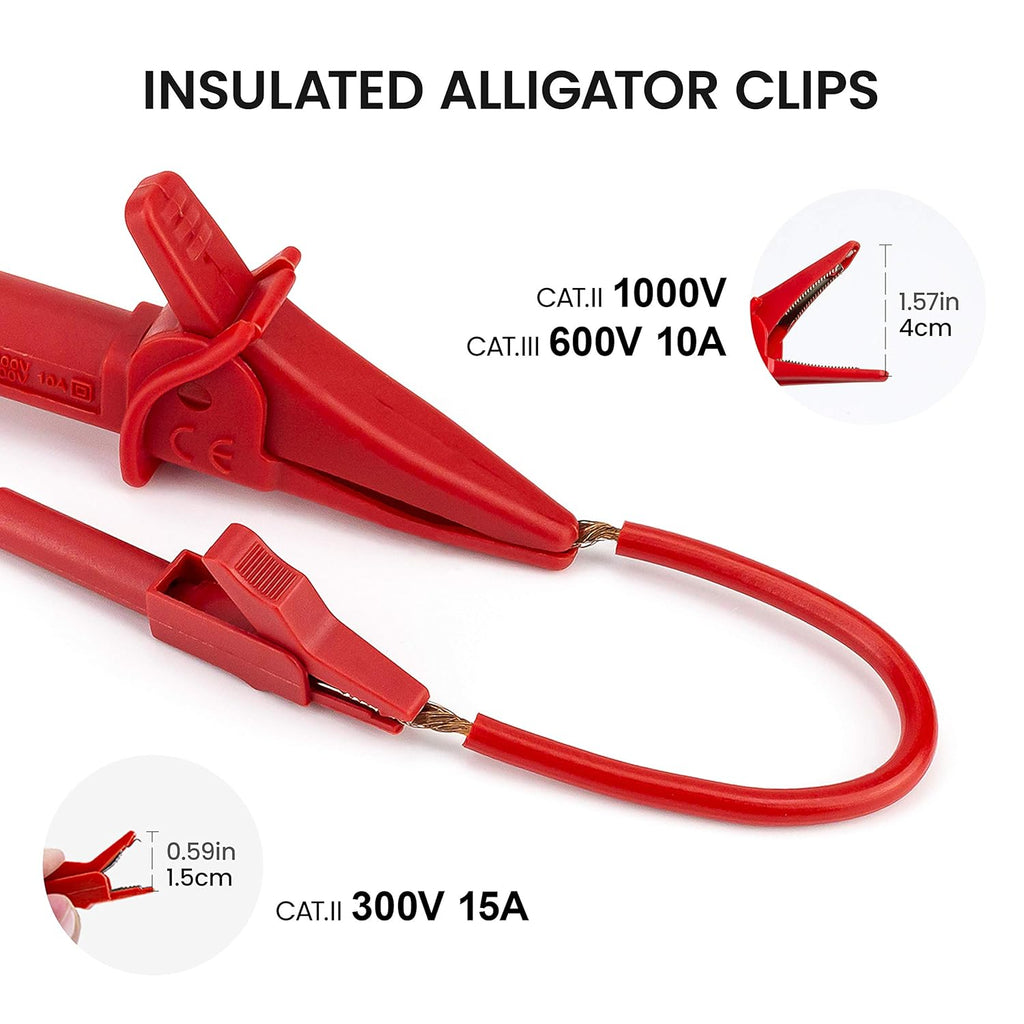 23PCS Multimeter Test Leads Kit with Replaceable Precision Probes, Alligator Clips, Test Hook, Flexible Wires P95450