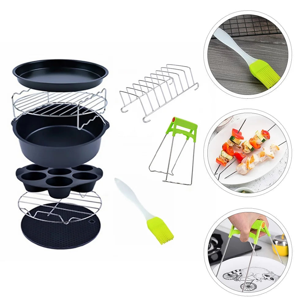 Air Fryer Accessories Set Kitchen Food Rack Basket Mould Cake Q619