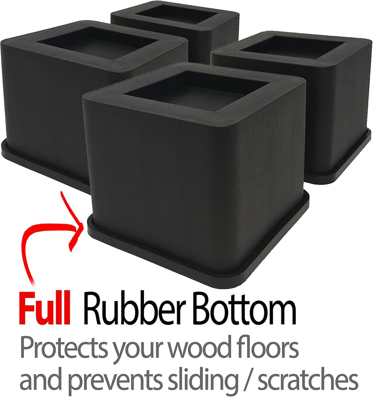 Black 3 Inch Bed and Furniture Risers O458180