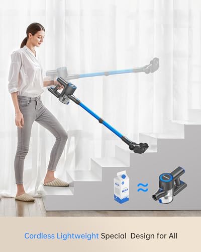 400W Lightweight Cordless Stick Vacuum with Detachable Battery (Blue) B41520