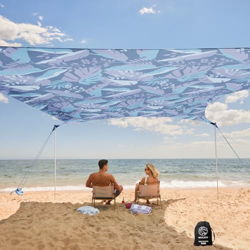Beach Tent Sun Shelter with 4 Poles, UPF 50+ Protection N478439