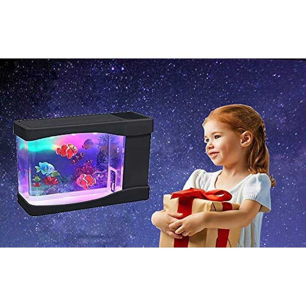 Artificial Fish Mini LED Aquarium Multi Colored LED Swimming Fish Tank with Bubbles E967520