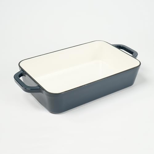 Red Enameled Cast Iron Rectangle Roasting Pan F641