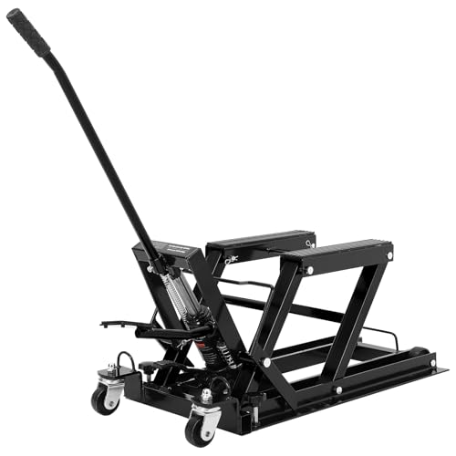 Red Hydraulic Motorcycle Lift Jack 1500Lb Capacity Scissor Jack T301