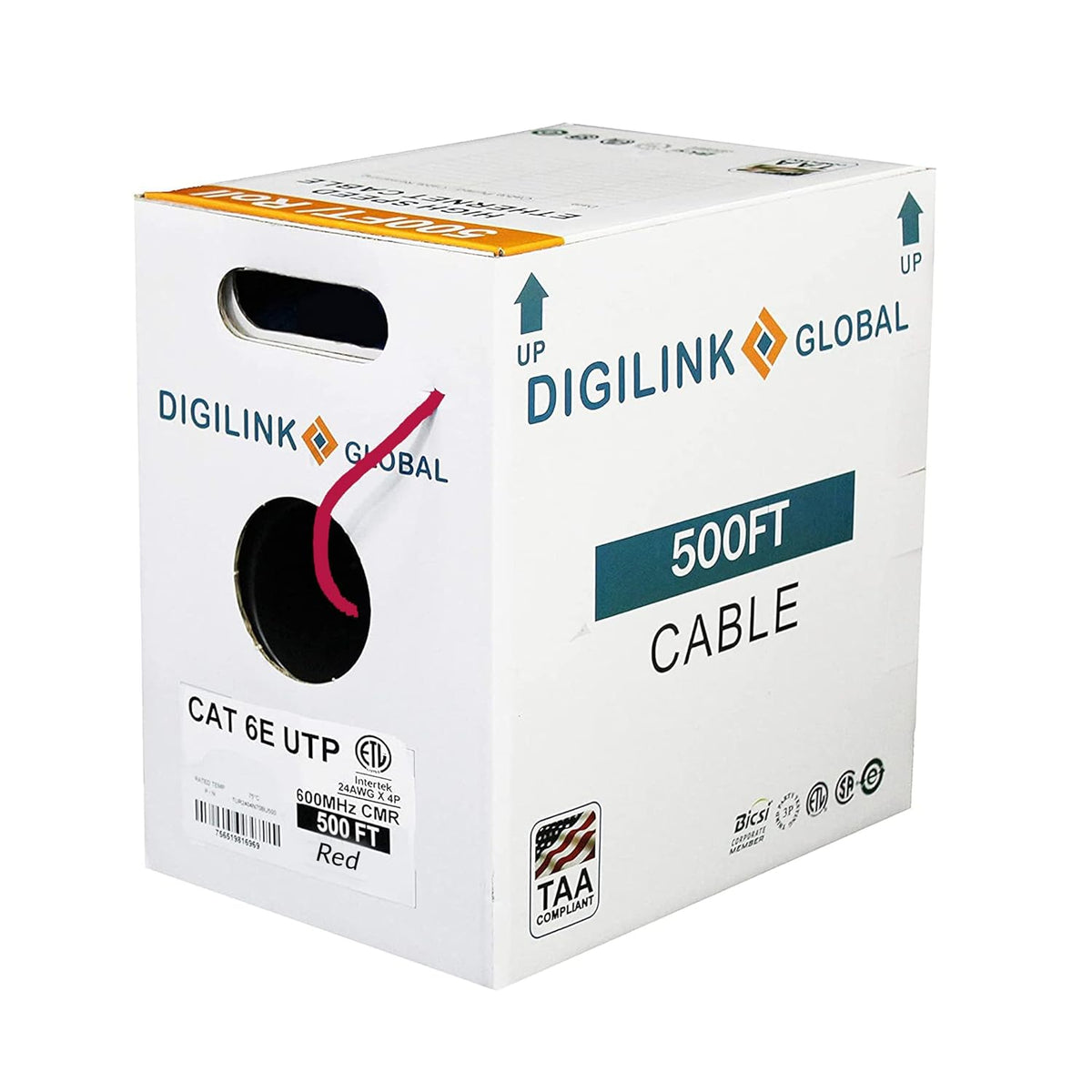 1000ft Blue Solid Bare Copper Cat6e Bulk Ethernet Cable M40388